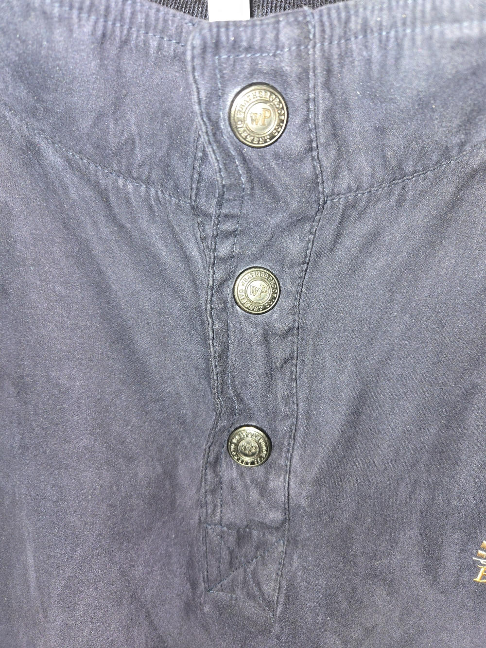 Vintage Navy Blue Suede Henley Mock Neck Pullover Jacket - Size L - Picture 4 of 16